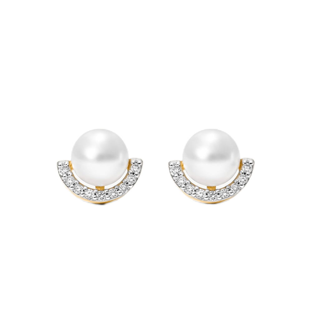 Half Moon Pearl Earring